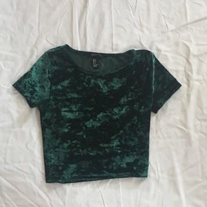Velvet green top